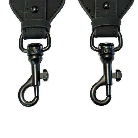 Christian Dior Paris Logo Shoulder Strap - Black & Tan Embroidered Canvas - Picture 4 of 6